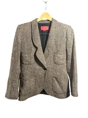 Emanuel Ungaro Gray Tweed Single-Button Blazer
